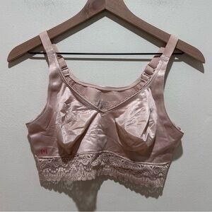 Ruby Ribbon Athena Demiette Beige Wireless Bra - Women’s Size 36